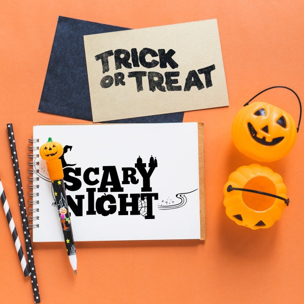 Free Various Halloween Covers Mockup Psd