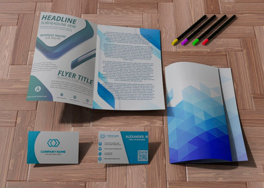 Free Various Office Supplies And Pencils For Brand Company Business Mock-Up Paper Psd