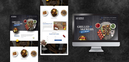 Free Various Templates For Moody Food Restaurant With Screen Psd