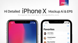 Free Vector Apple Iphone X Mockup In Ai & Eps