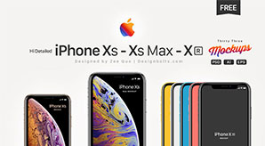 Free Vector Apple Iphone Xs, Xs Max & Xr Mockup Set In Psd, Ai & Eps