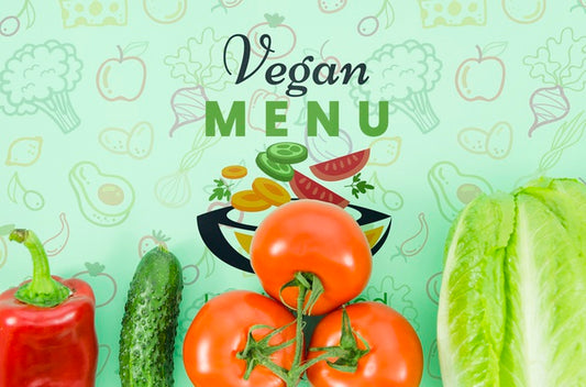 Free Vegan Menu With Fresh Vegetables Psd