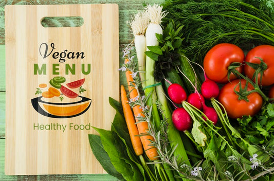 Free Vegan Menu With Nutrient Vegetables Psd