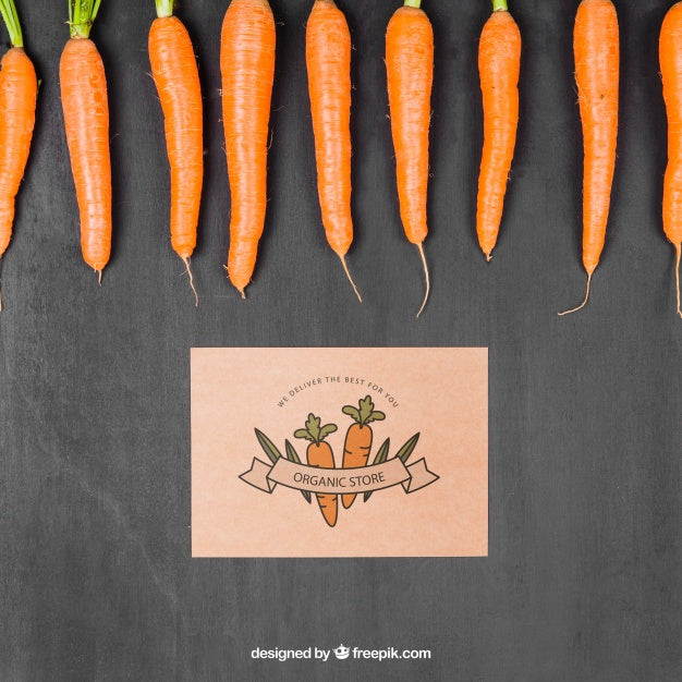 Free Vegetables Mockup With Carrots Psd