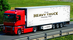 Free Vehicle Branding Heavy Duty Truck Mock-Up Psd