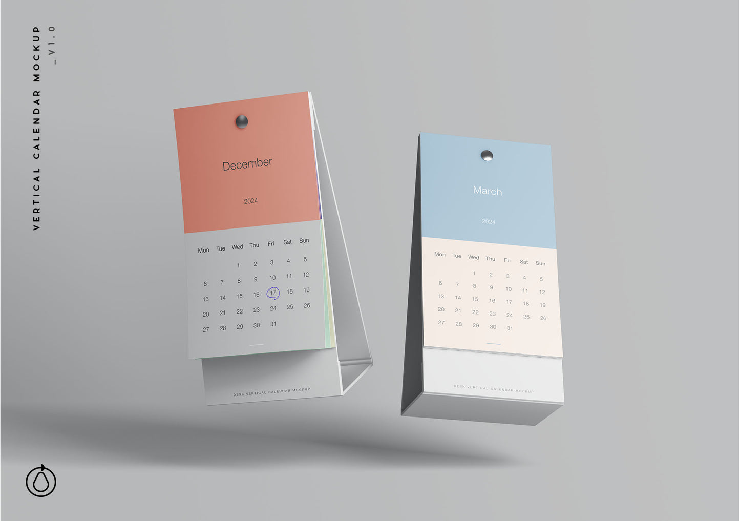 Free Vertical Calendar Mockup