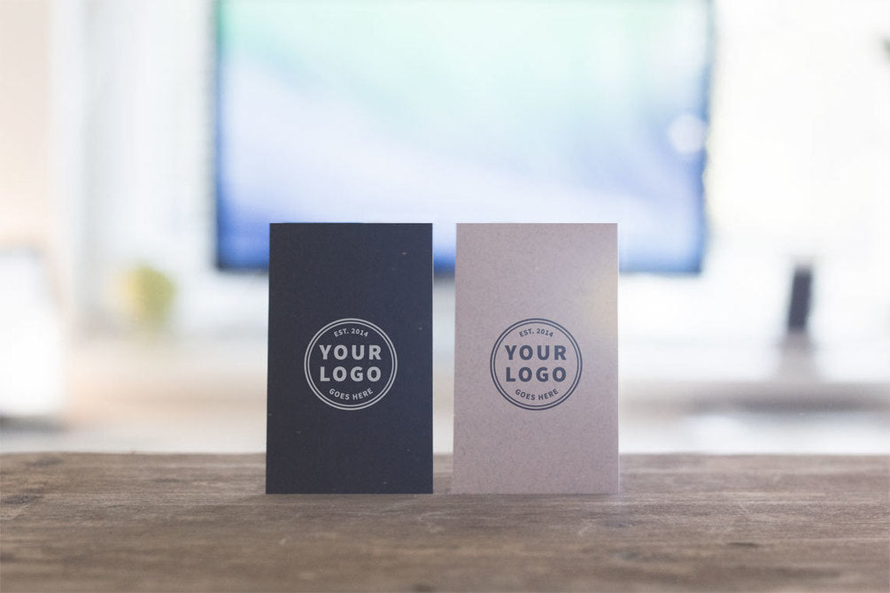 Free Two Versions of Vertical Business Card Mockups