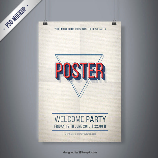 Free Vintage Party Poster Mockup