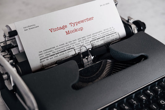 Free Vintage Typewriter Mockup