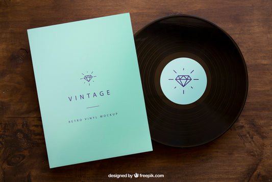 Free Vinyl And Cover Mockup Psd