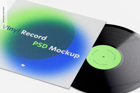 Free Vinyl Record Mockup, Close Up Psd