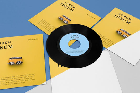 Free Vinyl Records Mock-Up Composition Psd