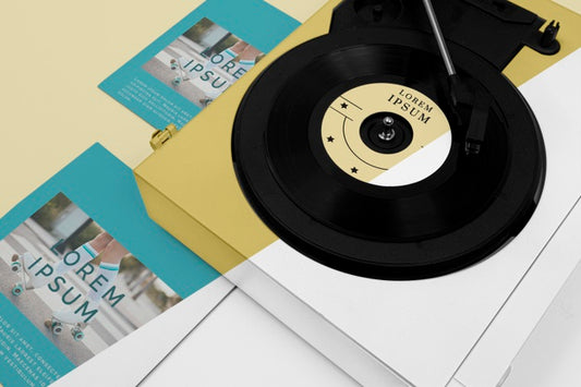 Free Vinyl Records Mock-Up Composition Psd