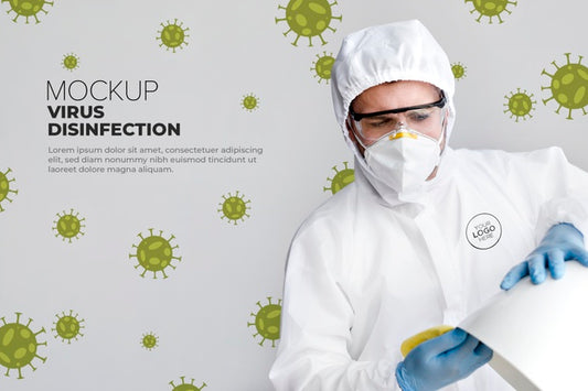 Free Virus Disinfection Concept Mock-Up Psd