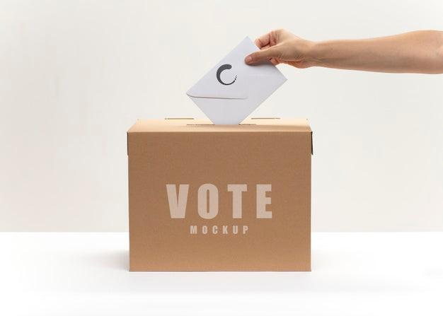 Free Vote Mock-Up With Envelope And Ballot Box Psd