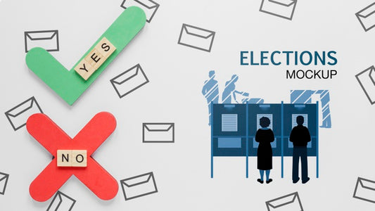 Free Voting For Elections Mock-Up With People Psd