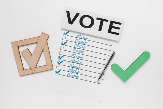 Free Voting For Elections Mock-Up With Tick Mark Psd