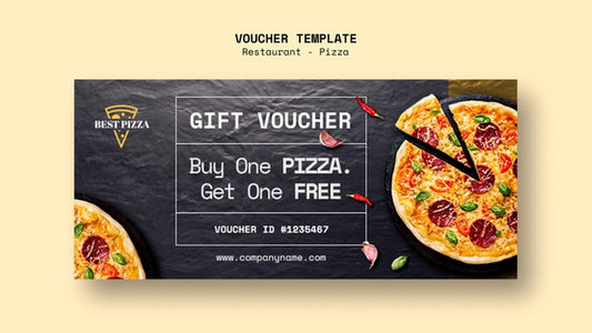 Free Voucher Template For Pizza Restaurant Psd