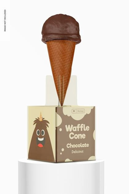 Free Waffle Cone Stand Mockup, Front View Psd