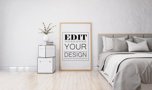 Free Wall Art Or Picture Frame In Bedroom Mockup Psd