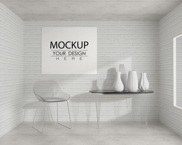 Free Wall Art Or Picture Frame In Living Room Mockup Psd