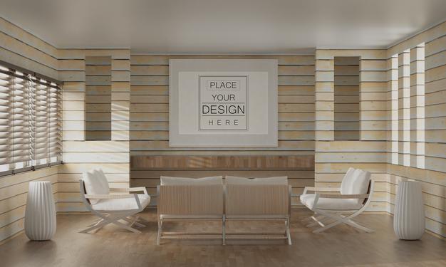 Free Wall Art Or Picture Frame In Living Room Mockup Psd