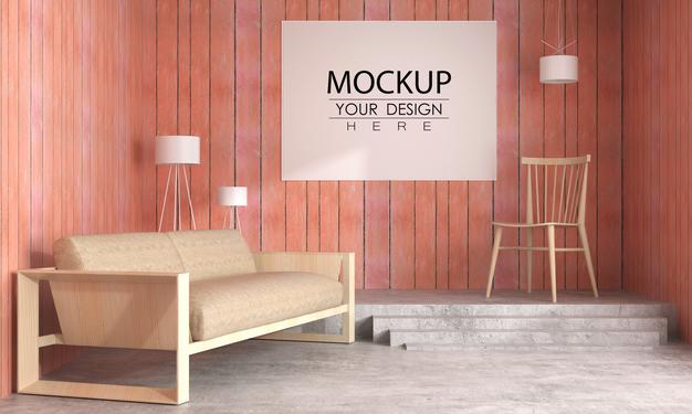 Free Wall Art Or Picture Frame In Living Room Mockup Psd