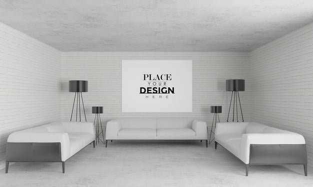 Free Wall Art Or Picture Frame In Living Room Mockup Psd