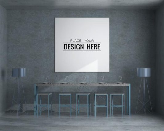 Free Wall Art Or Picture Frame In Restaurant Or Dining Room Mockup Psd