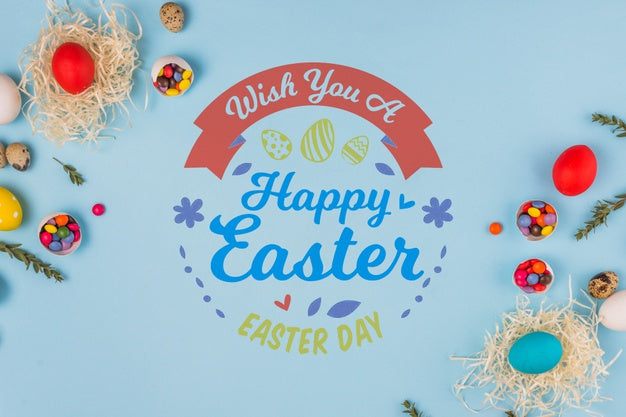 Free Wall Mockup Easter Concept Psd