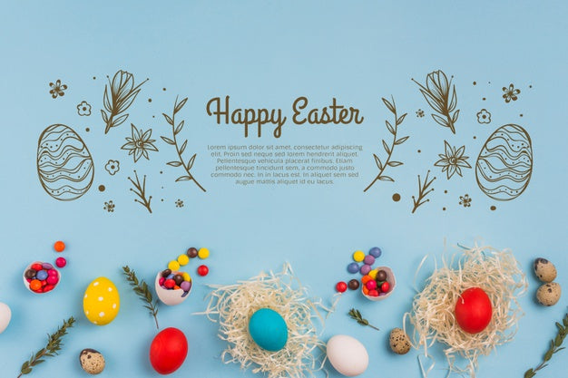 Free Wall Mockup Easter Concept Psd