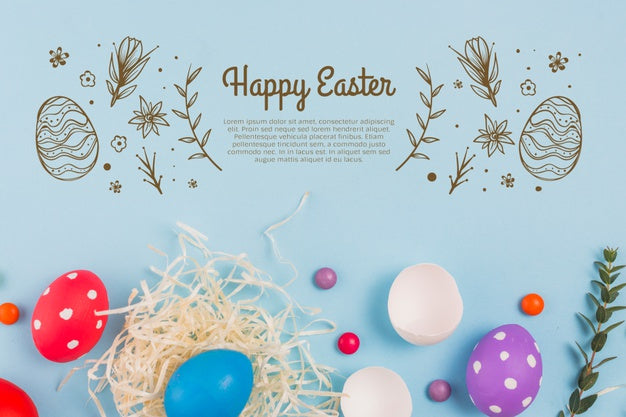 Free Wall Mockup Easter Concept Psd