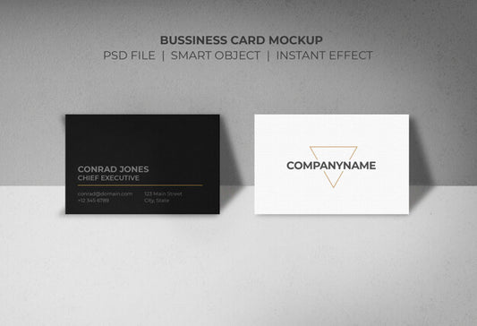 Free Wall Supported Bussiness Cards Mock Up Psd