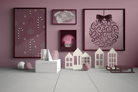 Free Wall With Painting Collection For Christmas Psd