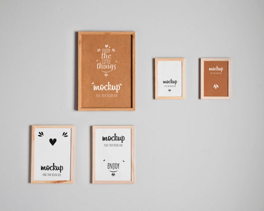 Free Wall With Various Mock-Up Frames Psd