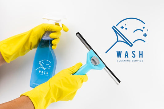 Free Wash Cleaning Service And Protection Gloves Psd