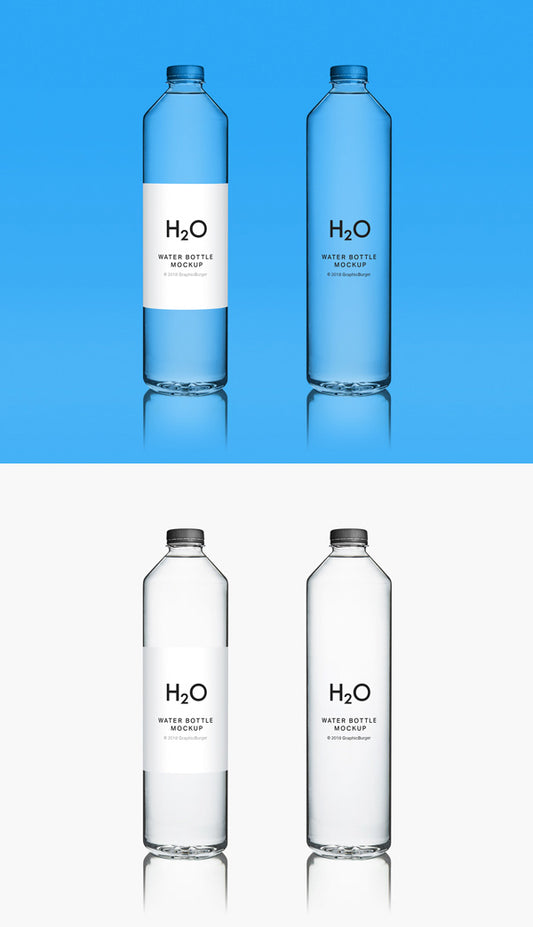 Free Transparent Water Bottle MockUp