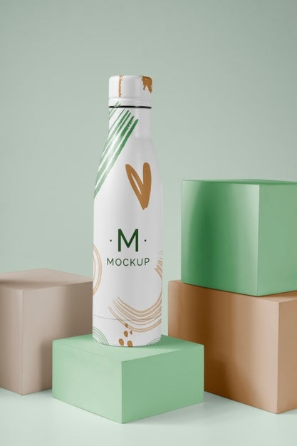 Free Water Drop Bottle Mockup Design Psd