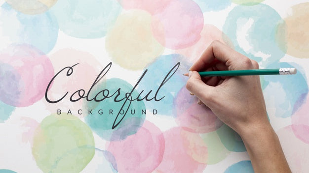 Free Watercolor Drawing With Mock-Up Psd