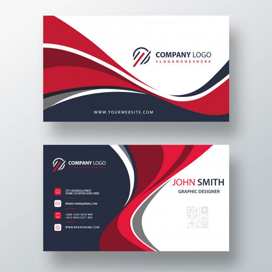 Free Wavy Style Business Card Template Design Psd
