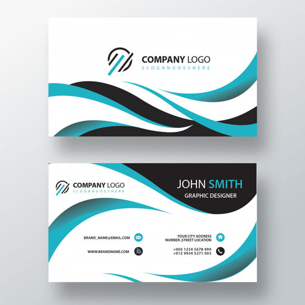 Free Wavy Stylish Visit Card Template Psd