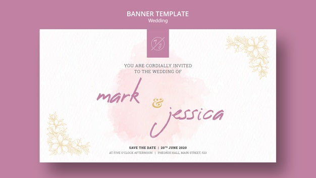 Free Wedding Banner Template Mock-Up Psd