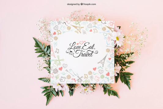 Free Wedding Decoration With Square Card Psd