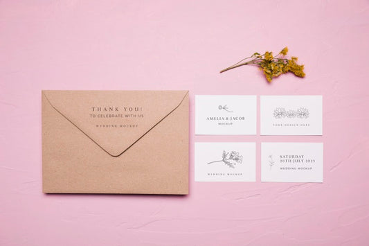 Free Wedding Envelope Design Mock-Up Psd