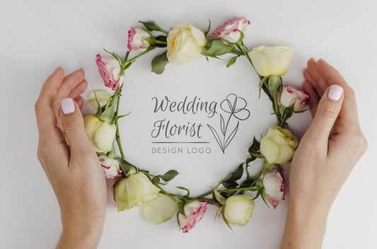 Free Wedding Florist With Arrangement Of Roses Psd
