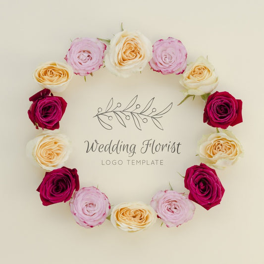 Free Wedding Florist With Flower Wreath Psd