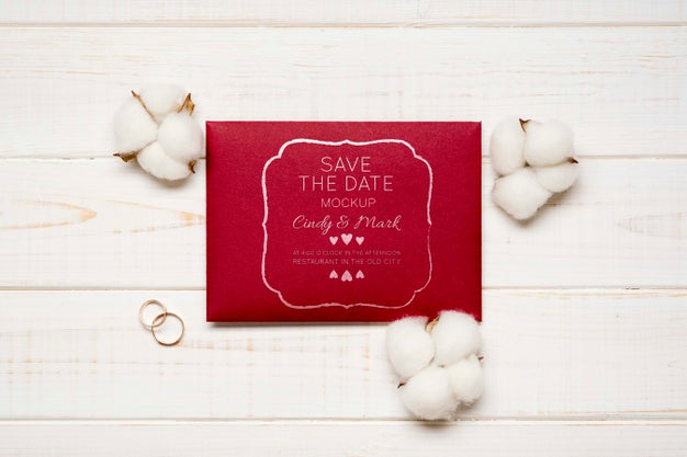 Free Wedding Invitation Card With Cotton Psd