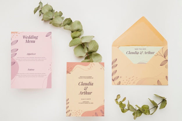 Free Wedding Invitation Concept Mock-Up Psd