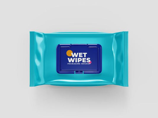 Free Wet Wipes Packaging Mockup Template Psd
