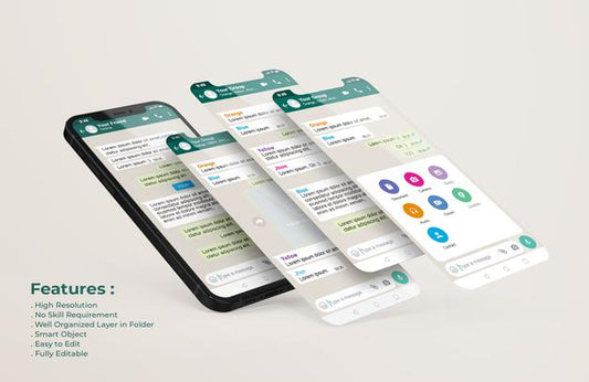 Free Whatsapp Interface Template On Mobile Phone And Ui Ux App Presentation Mockup Psd